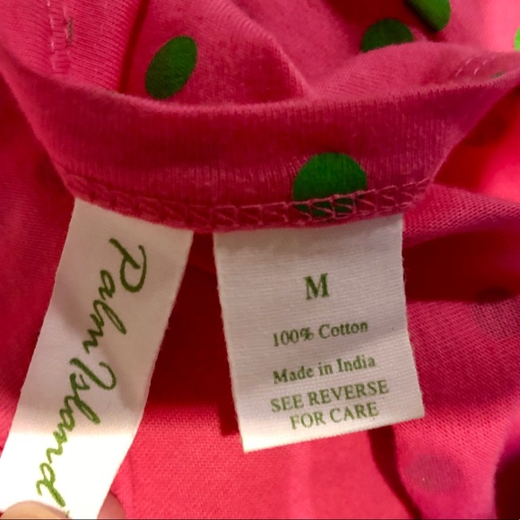 Cute pink w/green polka dots 100% cotton dress - Picture 4 of 5